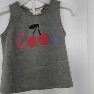 Joe Fresh Gray Tank Top with Cherry and Cool Print